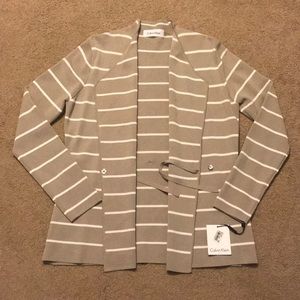 Women’s Calvin Klein Grey/White striped Cardigan